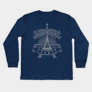 Paris France Eiffel Tower Vintage Kids Long Sleeve T-Shirt